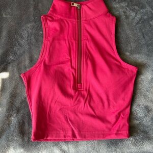 Women's Pink Sleeveless Zip-Up Top by VITALITY X COSMOPOLITAN.